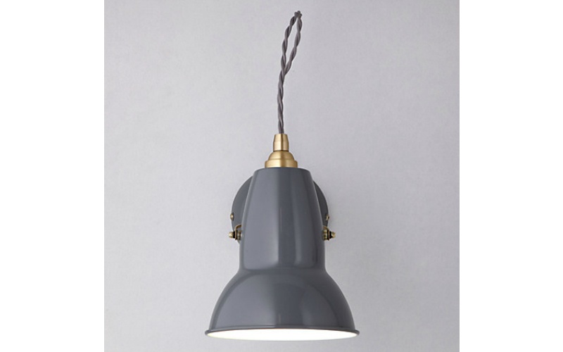 1227 BRASS WALL LIGHT IN ELEPHANT GREY